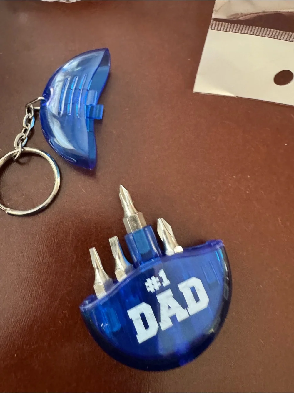 #1 Dad Blue Acrylic Screwdriver Keychain